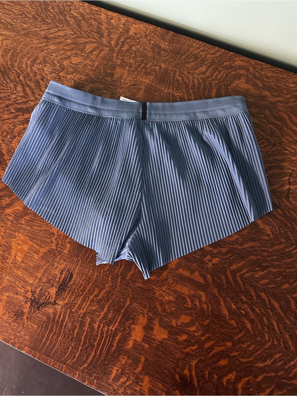 Nike Women's Slate Blue Athletic Running Shorts with Black Swoosh - Picture 2 of 2